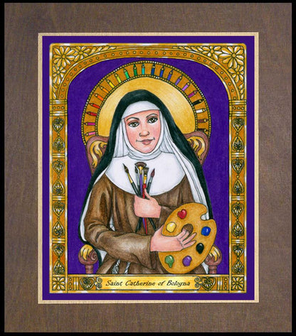 St. Catherine of Bologna - Wood Plaque Premium by Brenda Nippert - Trinity Stores