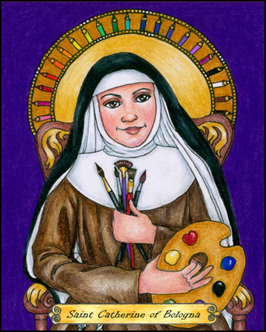 St. Catherine of Bologna - Wood Plaque by Brenda Nippert - Trinity Stores