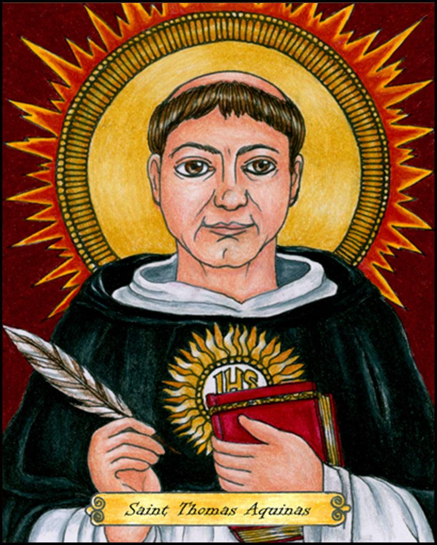 St. Thomas Aquinas - Wood Plaque by Brenda Nippert - Trinity Stores