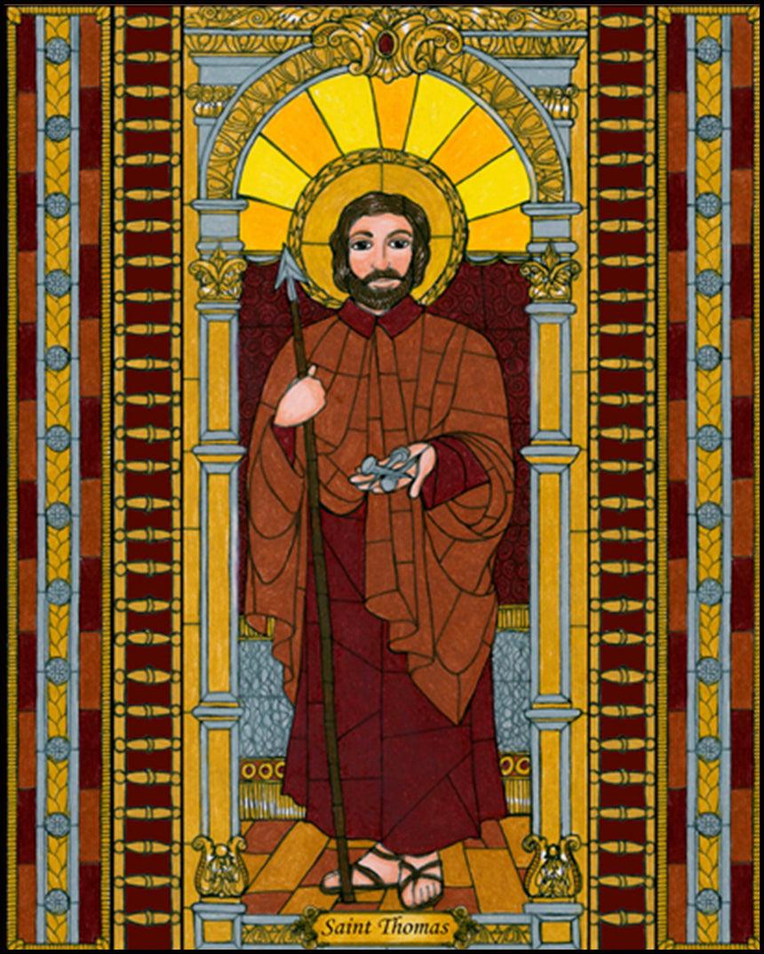 St. Thomas the Apostle - Wood Plaque by Brenda Nippert - Trinity Stores
