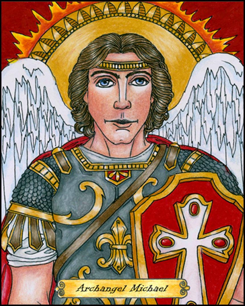 St. Michael Archangel - Wood Plaque by Brenda Nippert - Trinity Stores