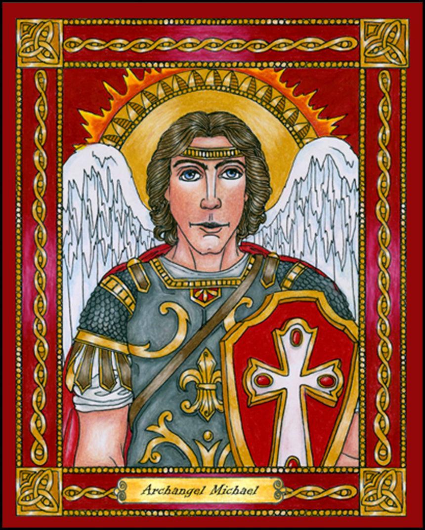 St. Michael Archangel - Wood Plaque by Brenda Nippert - Trinity Stores