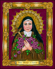 Wood Plaque - St. Thérèse of Lisieux by B. Nippert