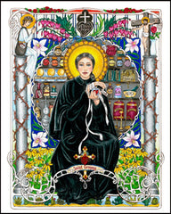 Wood Plaque - St. Gemma Galgani by B. Nippert