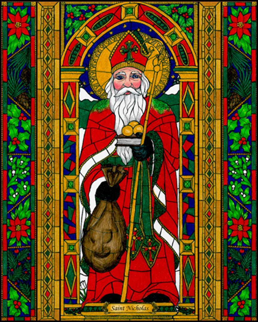 St. Nicholas - Wood Plaque by Brenda Nippert - Trinity Stores