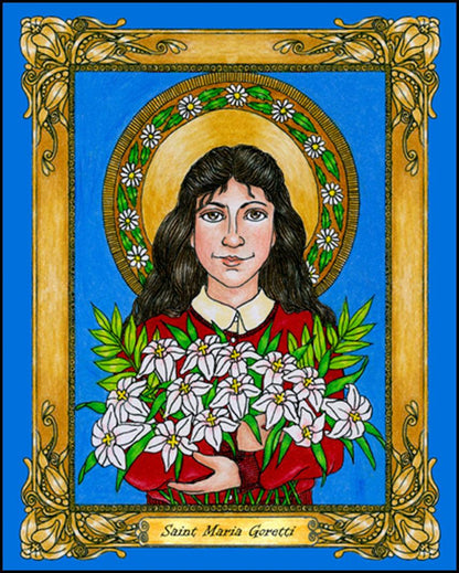 St. Maria Goretti - Wood Plaque by Brenda Nippert - Trinity Stores