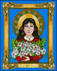 Wood Plaque - St. Maria Goretti by B. Nippert