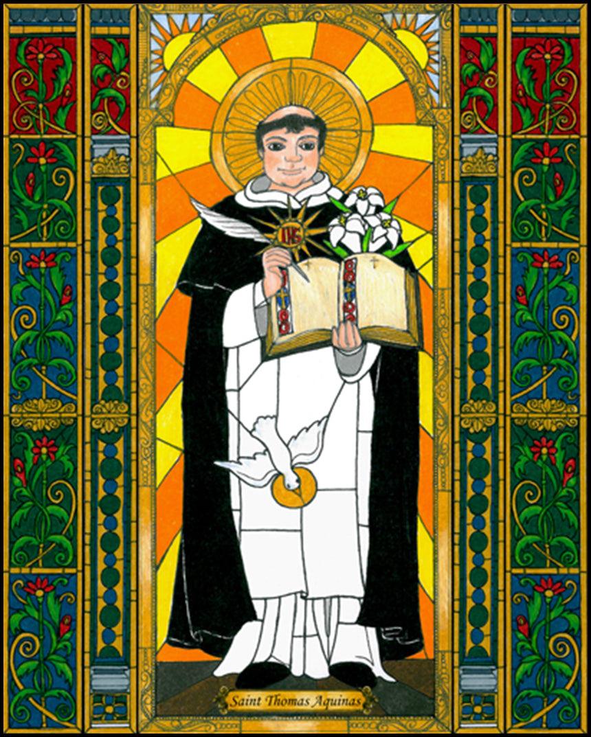 St. Thomas Aquinas - Wood Plaque by Brenda Nippert - Trinity Stores