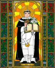 Wood Plaque - St. Thomas Aquinas by B. Nippert