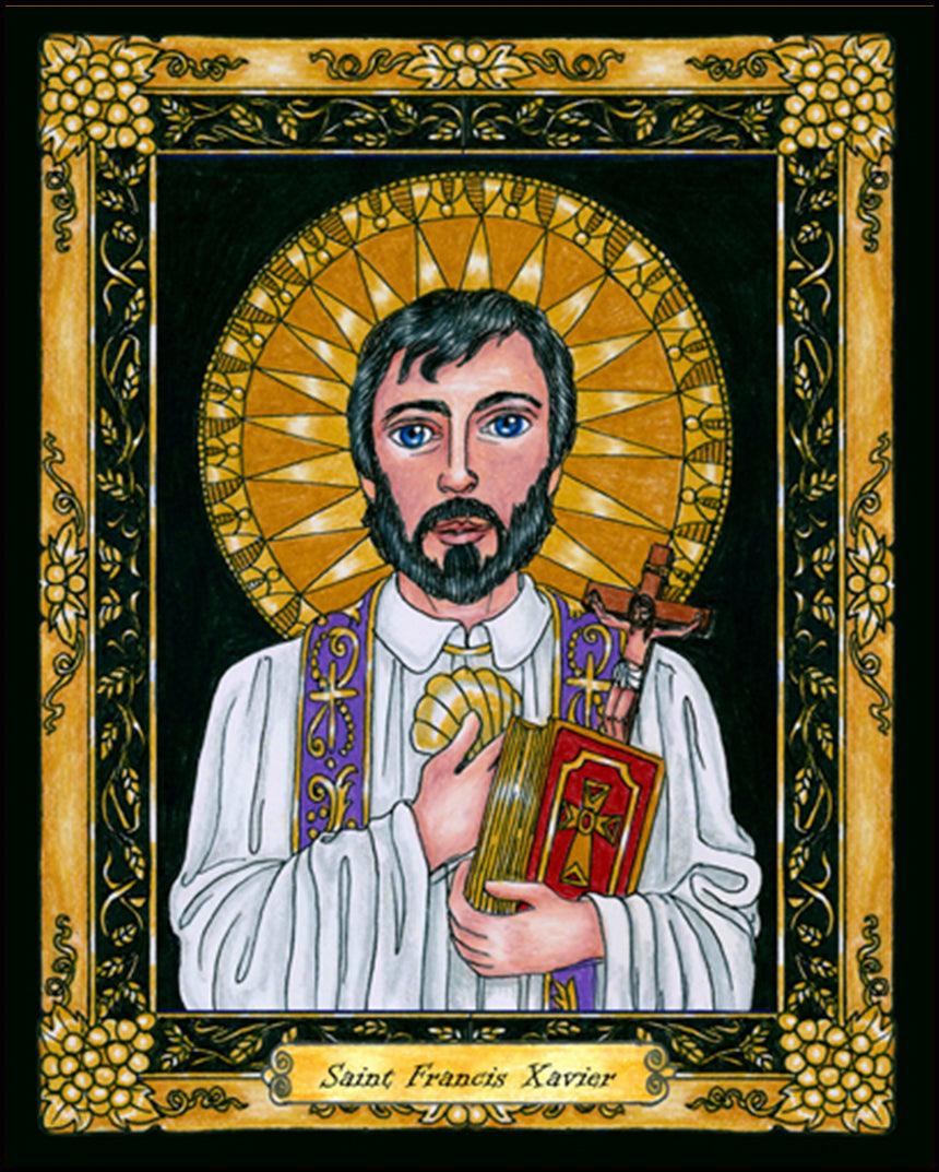 St. Francis Xavier - Wood Plaque by Brenda Nippert - Trinity Stores