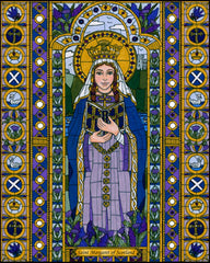 Wood Plaque - St. Margaret of Scotland by B. Nippert