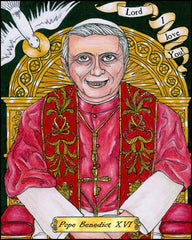 Wood Plaque - Pope Benedict XVI by B. Nippert