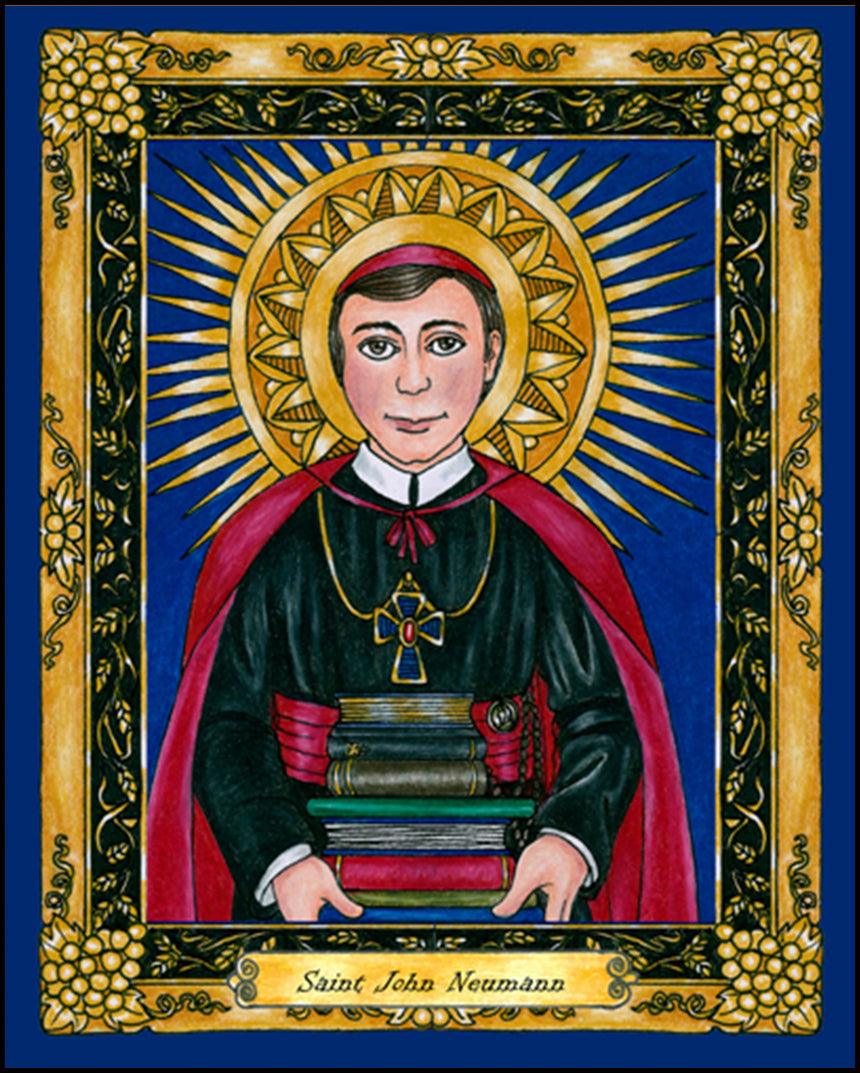 St. John Neumann - Wood Plaque by Brenda Nippert - Trinity Stores