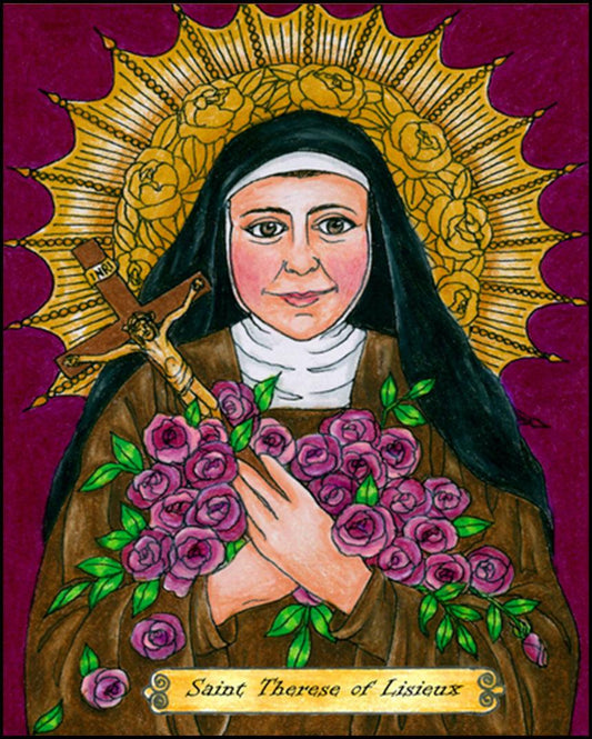 St. Thérèse of Lisieux - Wood Plaque by Brenda Nippert - Trinity Stores