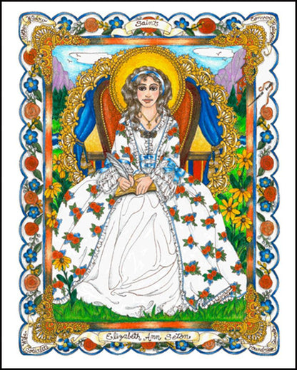 St. Elizabeth Ann Seton - Wood Plaque