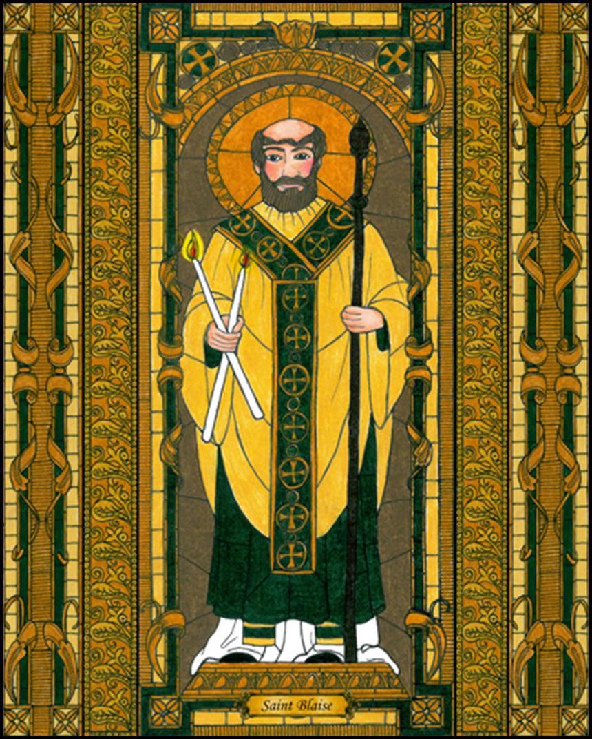 St. Blaise - Wood Plaque by Brenda Nippert - Trinity Stores