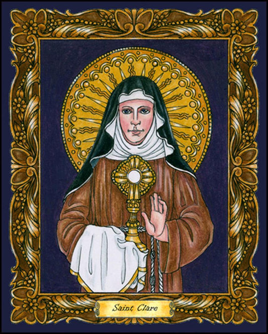 St. Clare of Assisi - Wood Plaque