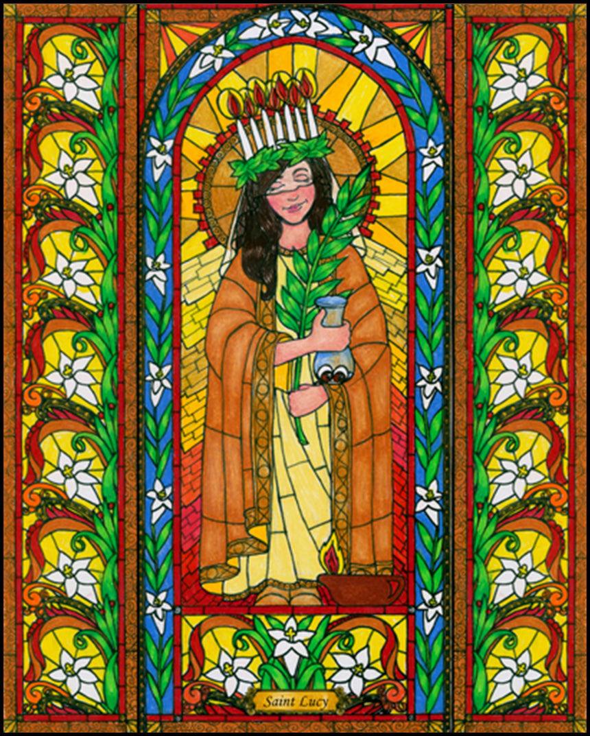 St. Lucy - Wood Plaque by Brenda Nippert - Trinity Stores