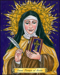 Wood Plaque - St. Teresa of Avila by B. Nippert