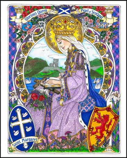 St. Margaret of Scotland - Wood Plaque by Brenda Nippert - Trinity Stores