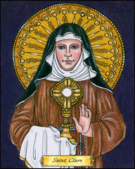 Wood Plaque - St. Clare of Assisi by B. Nippert