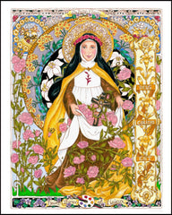 Wood Plaque - St. Thérèse of Lisieux by B. Nippert