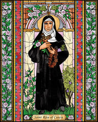 Wood Plaque - St. Rita of Cascia by B. Nippert