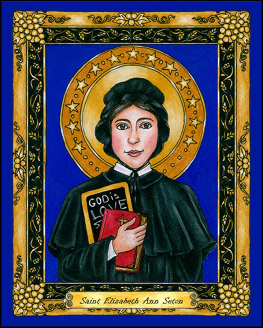 St. Elizabeth Ann Seton - Wood Plaque by Brenda Nippert - Trinity Stores