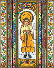 Wood Plaque - St. Jacinta Marto by B. Nippert