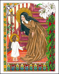 Wood Plaque - St. Teresa of Avila by B. Nippert