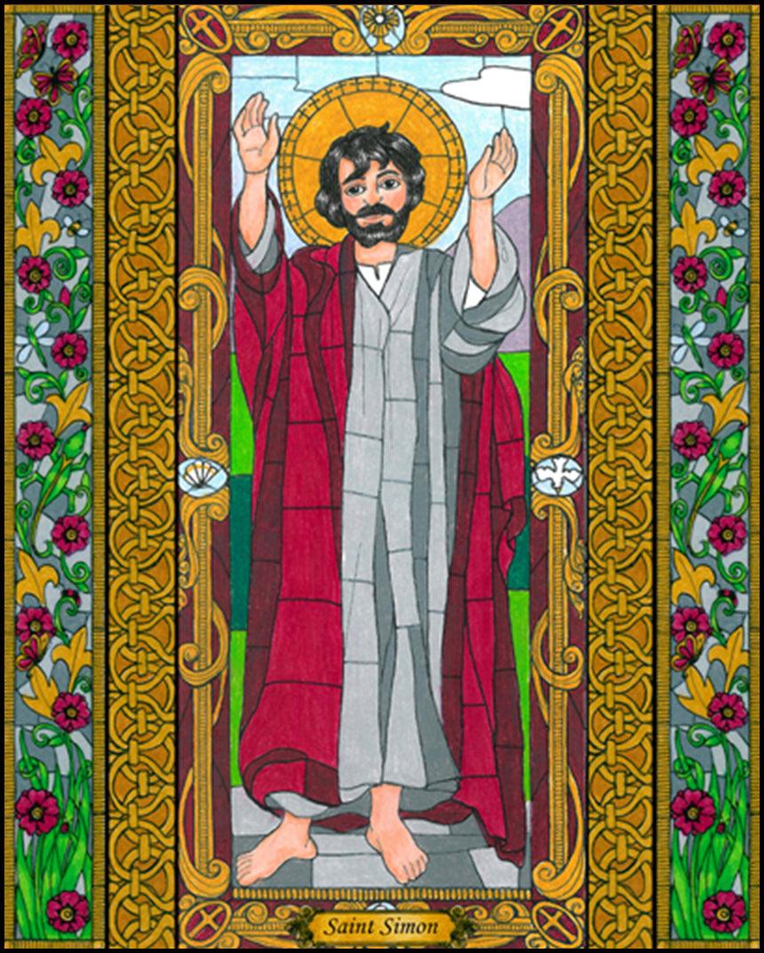 St. Simon the Apostle - Wood Plaque by Brenda Nippert - Trinity Stores