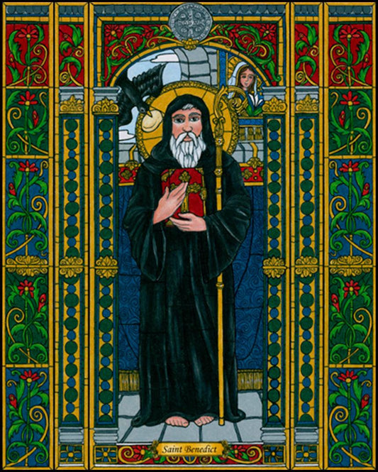 St. Benedict of Nursia - Wood Plaque