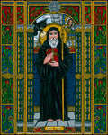 Wood Plaque - St. Benedict of Nursia by B. Nippert