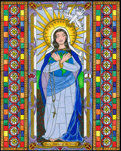 Mary, Mother of the World - Wood Plaque by Brenda Nippert - Trinity Stores