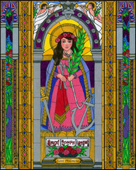 Wood Plaque - St. Philomena by B. Nippert