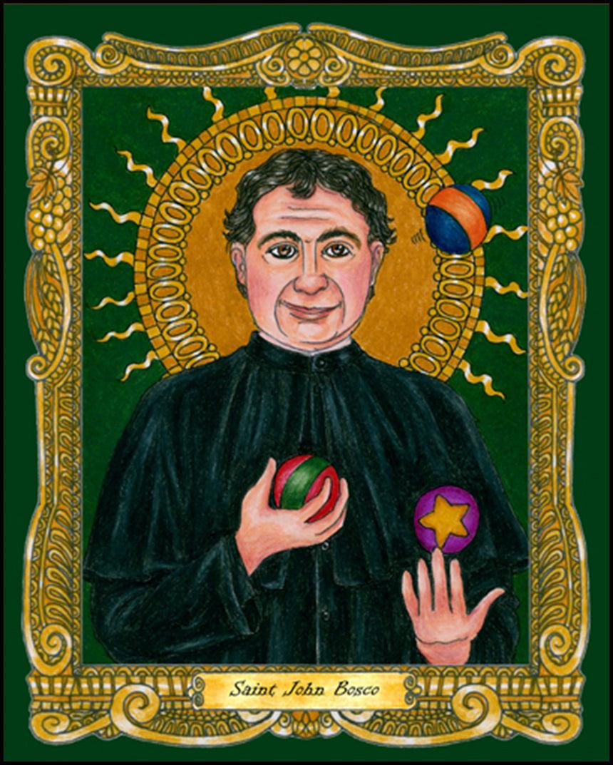 St. John Bosco - Wood Plaque by Brenda Nippert - Trinity Stores