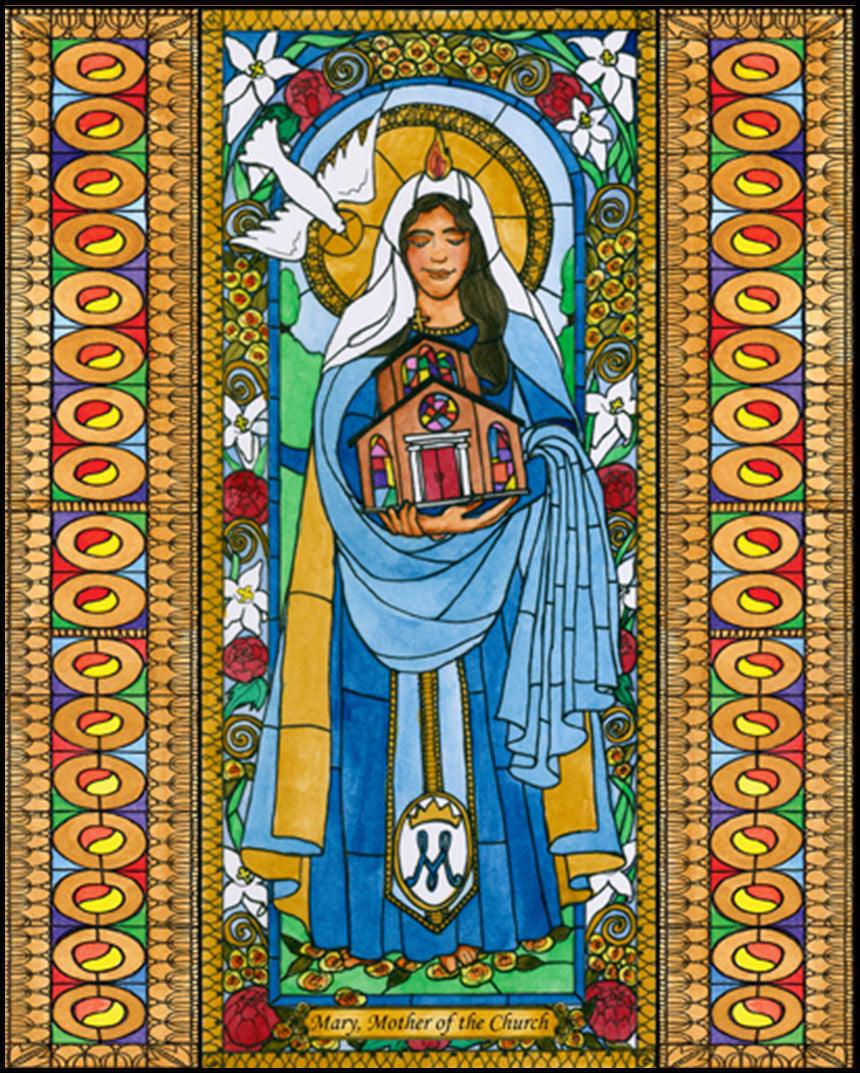 Mary, Mother of the Church - Wood Plaque by Brenda Nippert - Trinity Stores