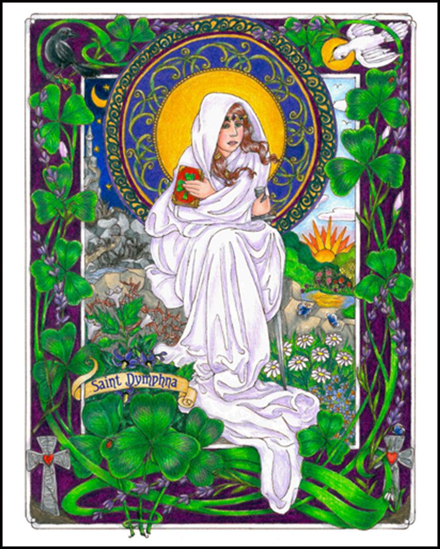 St. Dymphna - Wood Plaque by Brenda Nippert - Trinity Stores