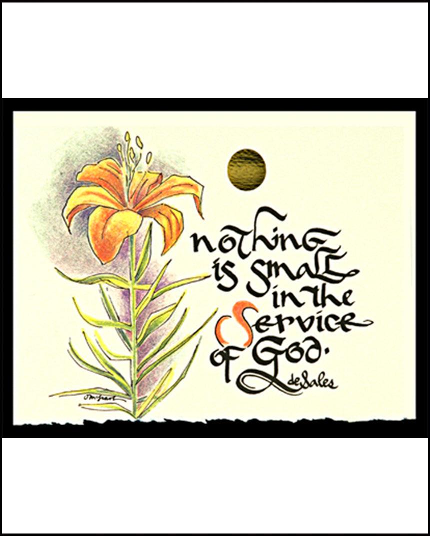Nothing is Small - Wood Plaque by Br. Mickey McGrath, OSFS - Trinity Stores