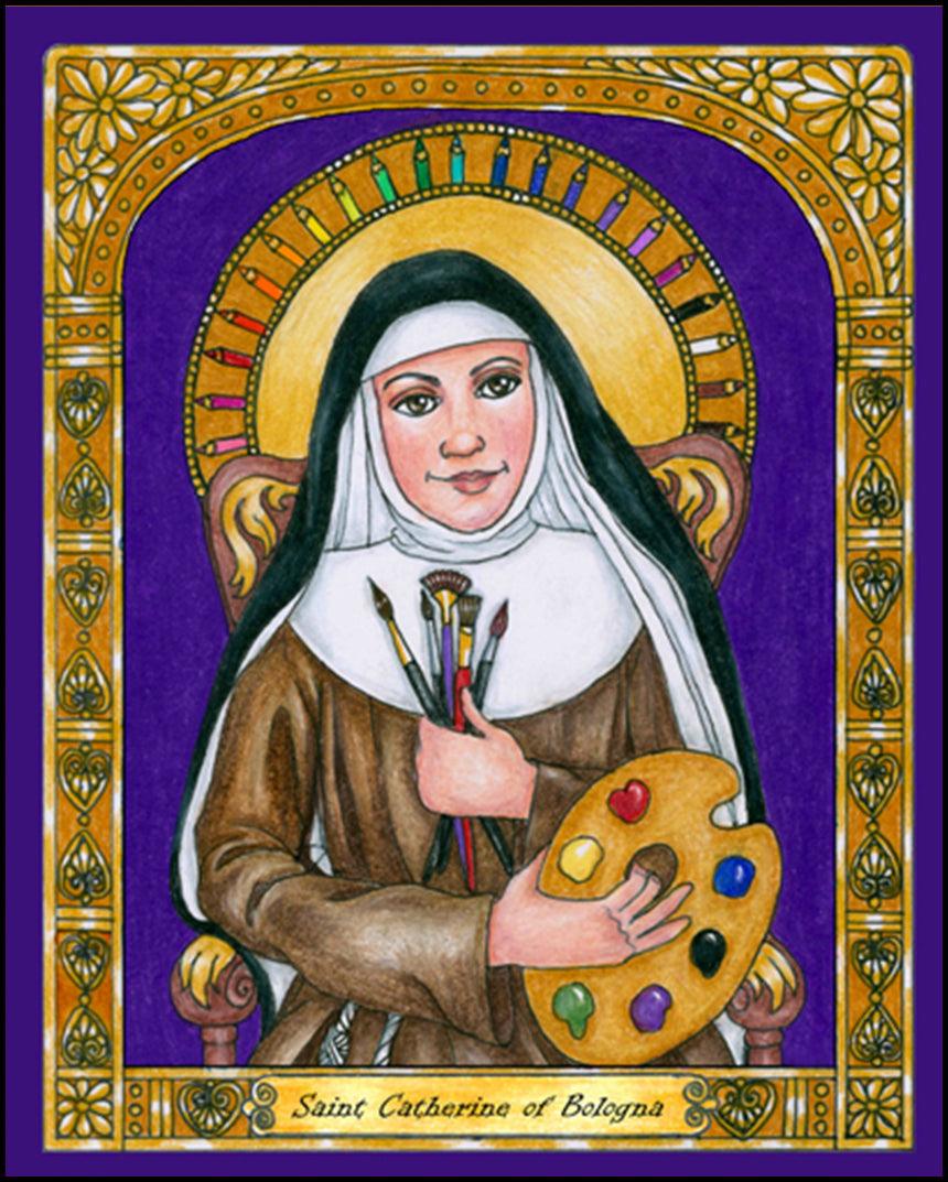 St. Catherine of Bologna - Wood Plaque by Brenda Nippert - Trinity Stores