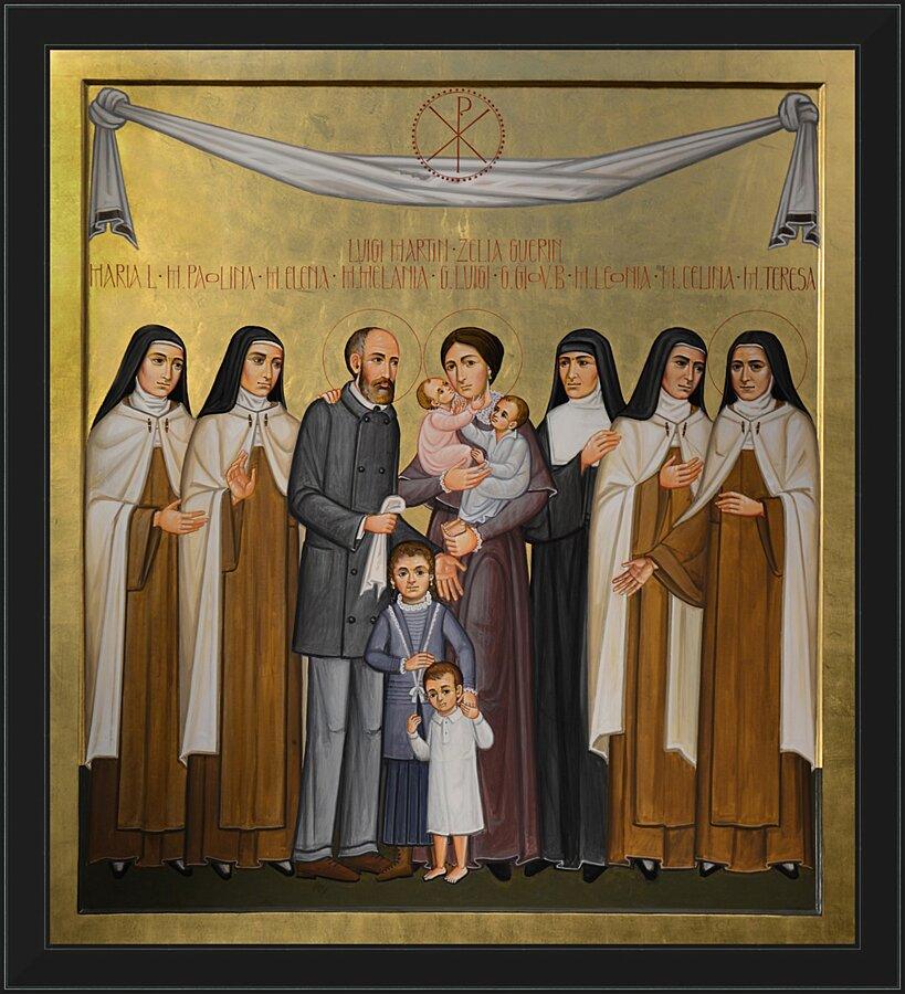 Wall Frame Black - Sts. Louis and Zélie Martin with St. Thérèse of Lisieux and Siblings by Paolo Orlando