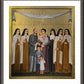 Wall Frame Espresso, Matted - Sts. Louis and Zélie Martin with St. Thérèse of Lisieux and Siblings by Paolo Orlando