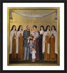 Wall Frame Black - Sts. Louis and Zélie Martin with St. Thérèse of Lisieux and Siblingsby Paolo Orlando