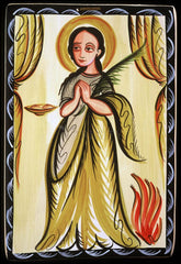 Wood Plaque - St. Agatha by A. Olivas