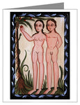 Custom Text Note Card - Adam and Eve by A. Olivas