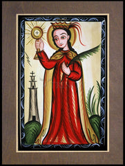 Wood Plaque Premium - St. Barbara by A. Olivas