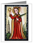 Custom Text Note Card - St. Barbara by A. Olivas