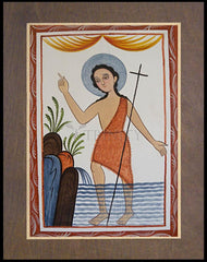 Wood Plaque Premium - St. John the Baptist by A. Olivas