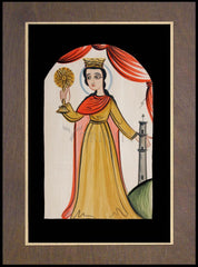 Wood Plaque Premium - St. Barbara by A. Olivas