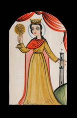 Wood Plaque - St. Barbara by A. Olivas